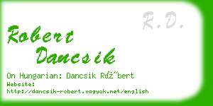 robert dancsik business card